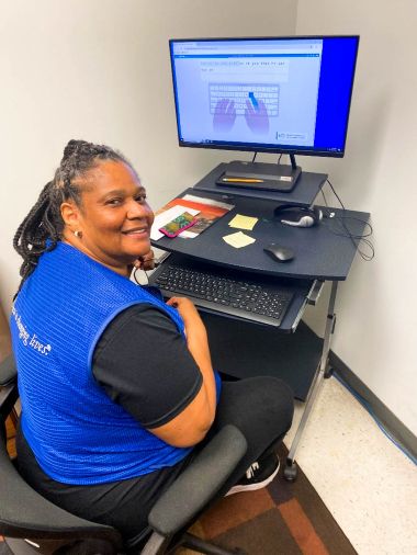 A GoodSkills Academy participant learning digital skills