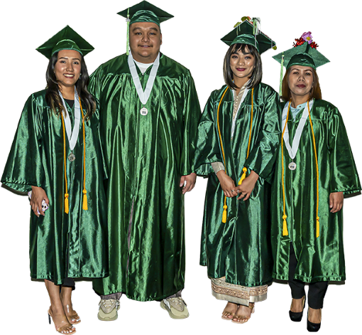 Graduates of The Excel Center Evansville Southeast in cap and gown